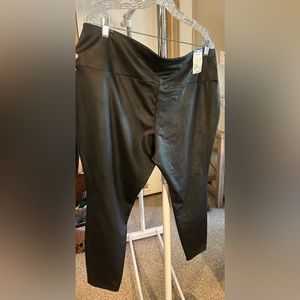 Ankle length (5’3) pleather looking pull on pants NWT